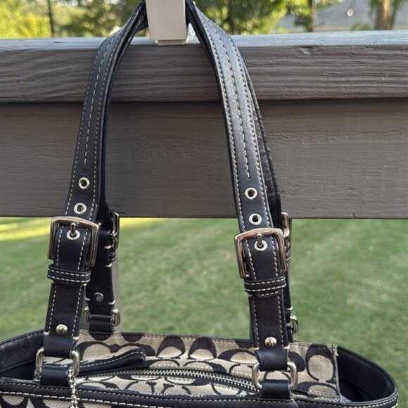 Coach Hampton “2008” (F13077) Signature Canvas With Leather Trim Tote Bag (EUC) - Picture 6 of 14